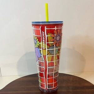 Starbucks Summer 2024 Floral Grid Venti Tumbler – NEW With Tags ⭐️